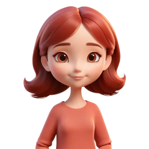 agnes,cute cartoon character,3d model,redhead doll,character animation,clay animation,cinnamon girl,doll's facial features,3d rendered,3d figure,female doll,animated cartoon,monchhichi,red-haired,clay doll,kewpie doll,vector girl,nora,redheads,3d render,Unique,3D,3D Character