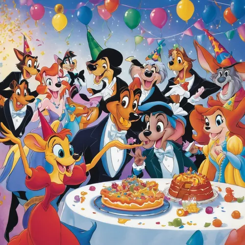 a party,birthday party,children's birthday,celebration of witches,kids party,party banner,celebrate,jigsaw puzzle,euro disney,sylvester,celebration,round table,happy birthday balloons,exclusive banquet,walt disney,celebrating,dinner party,the disneyland resort,caper family,the pied piper of hamelin,Illustration,Children,Children 01