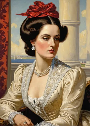 victorian lady,portrait of a woman,victorian fashion,jane austen,portrait of a girl,vintage female portrait,the victorian era,queen anne,xix century,woman sitting,emile vernon,elizabeth nesbit,young woman,victorian style,woman portrait,woman holding pie,woman with ice-cream,romantic portrait,female portrait,woman holding a smartphone,Illustration,American Style,American Style 05