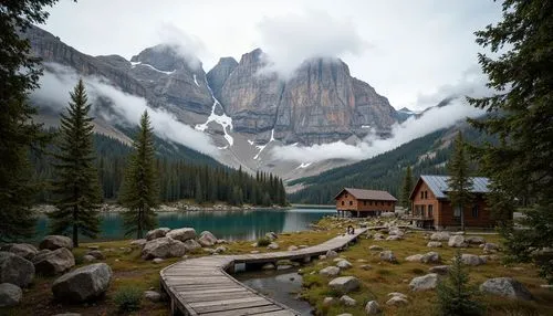 emerald lake,maligne lake,canadian rockies,dolomites,the cabin in the mountains,moraine lake,lake misurina,house in the mountains,house in mountains,mountain landscape,landscape background,mountain settlement,beautiful landscape,landscapes beautiful,lougheed,fantasy landscape,bow lake,mountain huts,alpine lake,mountain lake