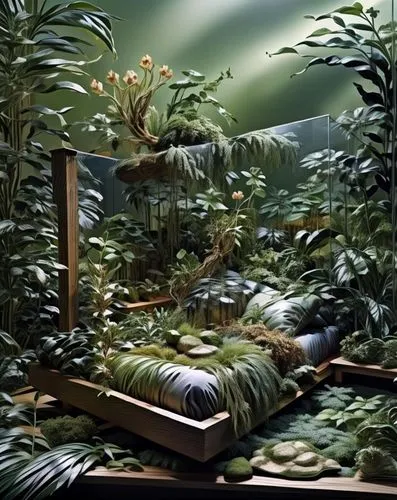 diorama,canopy bed,japanese zen garden,bamboo plants,zen garden,japanese-style room,aquarium decor,herbal cradle,exotic plants,jungle,ikebana,bonsai,bamboo curtain,freshwater aquarium,sleeping room,bonsai tree,ryokan,sleeping pad,terrarium,tropical jungle