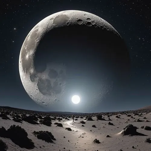 lunar landscape,moonscape,moon seeing ice,lunar surface,moon and star background,moonscapes,Illustration,Children,Children 02