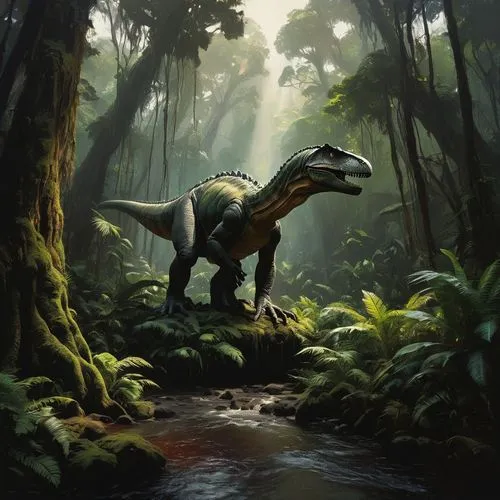 coelophysis,compsognathus,ornitholestes,saurornitholestes,guanlong,cretaceous,dromaeosaurid,phytosaurs,parasaurolophus,synapsid,baryonyx,phytosaur,camptosaurus,ankylosaurid,troodontid,ornithischians,daspletosaurus,ornithomimus,dromaeosaurs,mesozoic,Conceptual Art,Oil color,Oil Color 11