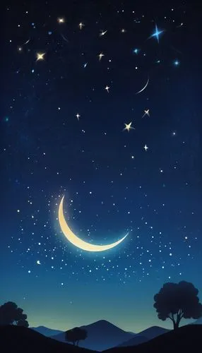 moon and star background,crescent moon,stars and moon,moon and star,night stars,clear night,crescent,starry sky,night sky,the moon and the stars,moonlit night,moon night,night star,nightsky,ramadan background,the night sky,night scene,hanging moon,night image,moons,Illustration,Black and White,Black and White 08