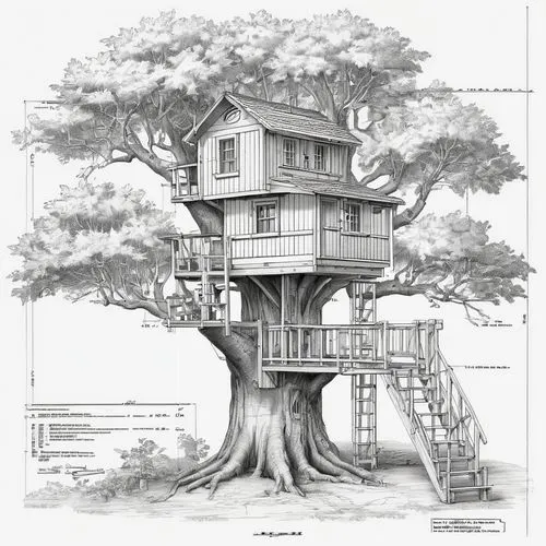 tree house,treehouses,treehouse,tree house hotel,stilt house,garden elevation,house drawing,timber house,crooked house,treetop,two story house,habitational,stilt houses,bird house,crane house,tree top,adolfsson,wooden house,mcmansion,oaktree,Unique,Design,Blueprint