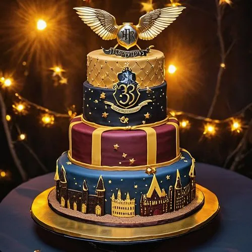 Harry Potter 33 Birthday Cake,royal icing,wedding cake,a cake,constellation swan,the cake,birthday cake,Photography,General,Realistic