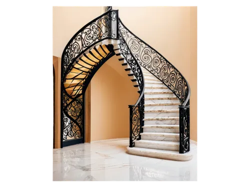 winding staircase,circular staircase,spiral staircase,wrought iron,spiral stairs,outside staircase,wooden stair railing,scrollwork,escalera,staircase,balusters,ornamental dividers,art nouveau frame,wrought,staircases,newel,escaleras,fretwork,archways,semi circle arch,Conceptual Art,Fantasy,Fantasy 15