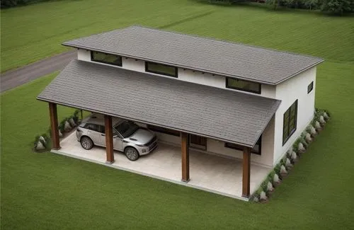 house trailer,folding roof,3d rendering,grass roof,golf lawn,house drawing,house shape,small house,miniature house,residential house,frame house,garage door,inverted cottage,cubic house,danish house,model house,eco-construction,wooden house,dog house,garage,Architecture,Urban Planning,Aerial View,Urban Design