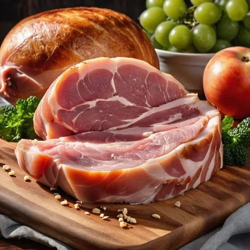 black forest ham,gammon,jamón,jamón serrano,ham,bayonne ham,turkey ham,prosciutto,leberkäse,porchetta,pancetta,mortadella,ham salad,borbagatto meat,saltimbocca,turkey meat,pork,roast pork,lardo,galantine,Photography,General,Realistic