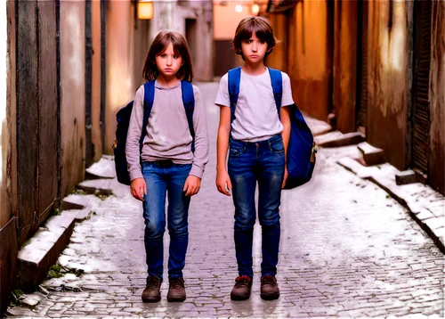 little girls walking,two girls,girlhood,girl walking away,young model istanbul,mathilda,cloned,futurekids,little girls,narrow street,adolescentes,pedestrians,twinset,versaemerge,supertwins,ruelle,stereoscopic,vintage boy and girl,little boy and girl,sidewalks,Illustration,Abstract Fantasy,Abstract Fantasy 01