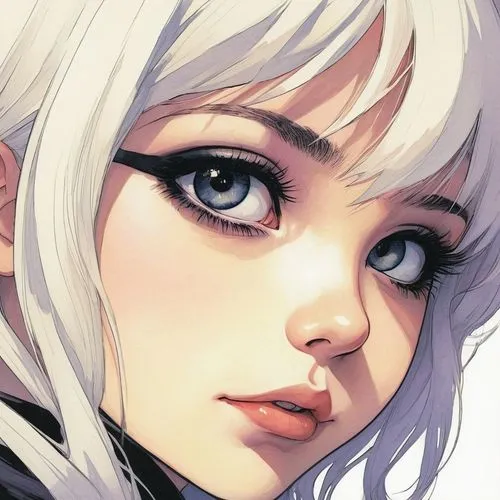 Illustrate anime eyes full of innocence and curiosity.,ashe,blanche,pupils,diana,khatuna,closeup,ciri,weiss,pupil,ladyhawke,white bird,carstairs,detail shot,coloring,urd,claymore,riven,cat eyes,overpa