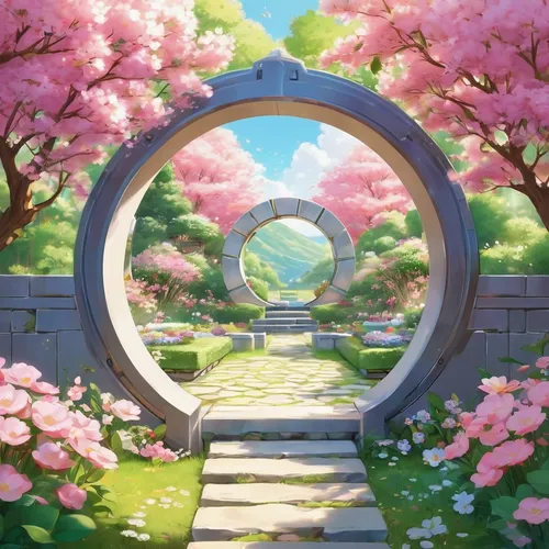 japanese sakura background,sakura wreath,sakura background,spring background,springtime background,sakura trees,sakura tree,semi circle arch,rose arch,sakura blossom,japanese floral background,sakura blossoms,blooming wreath,flower background,round arch,frame flora,sakura flower,wreath of flowers,spring blossoms,sakura,Illustration,Japanese style,Japanese Style 01