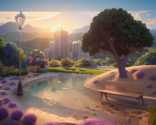 fantasy landscape,fairy world,clove garden,cartoon video game background,beauty scene,landscape background,fantasy world,purple landscape,backgrounds,3d fantasy,tangled,futuristic landscape,dream world,fantasy city,background images,french digital background,the disneyland resort,dusk background,garden of eden,tomorrowland