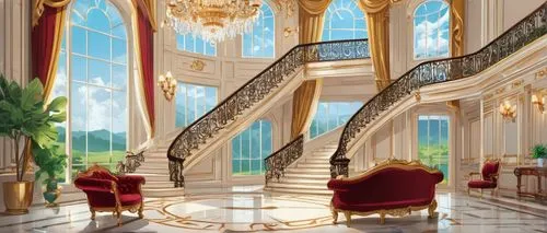 winding staircase,staircase,circular staircase,luxury property,cochere,palatial,ritzau,staircases,baccarat,palladianism,luxury hotel,spiral staircase,opulent,extravagance,outside staircase,opulence,opulently,marble palace,ornate room,banisters,Unique,Design,Sticker