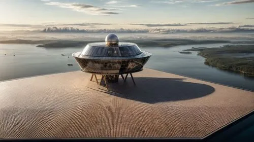 helipad,observation deck,the observation deck,space needle,sky space concept,water taxi,floating island,futuristic architecture,sky apartment,spaceship,luxury yacht,observation tower,alien ship,flying saucer,rescue helipad,hovercraft,infinity swimming pool,sky tower,flying island,flying boat,Architecture,General,Modern,None