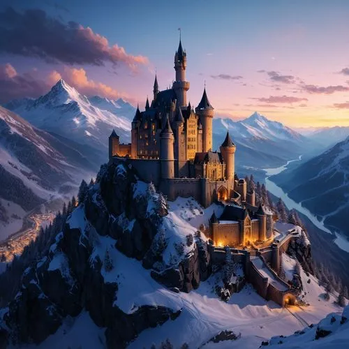 fairytale castle,fairy tale castle,hogwarts,ice castle,fantasy picture,castles,Conceptual Art,Fantasy,Fantasy 11