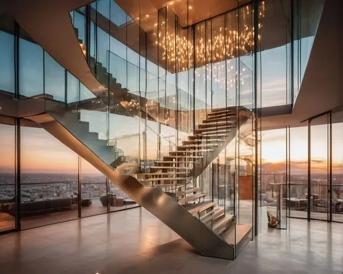 penthouses,glass wall,outside staircase,steel stairs,staircase,stairwell,spiral staircase,lofts,structural glass,staircases,winding staircase,modern architecture,spiral stairs,snohetta,the observation deck,stairs,glass facade,stair,stairwells,sky apartment,Conceptual Art,Fantasy,Fantasy 31