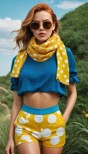 polka,marimekko,yellow and blue,bananarama,sunndi,pineapple top,Photography,Fashion Photography,Fashion Photography 25