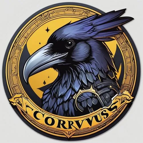 corvus,corvin,corbeau,corvus corax,corvus corone,corwyn,Unique,Design,Sticker