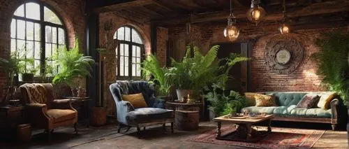 loft,sunroom,herbology,dandelion hall,sitting room,house plants,houseplants,interior design,limewood,living room,bellocq,great room,rustic,victorian room,conservatory,conservatories,potted plants,interior decor,interiors,livingroom,Illustration,Black and White,Black and White 16