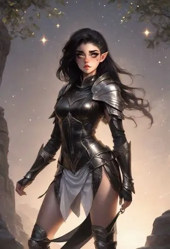 dark elf,yavana,female warrior,male elf,elona,vayne,Digital Art,Classicism