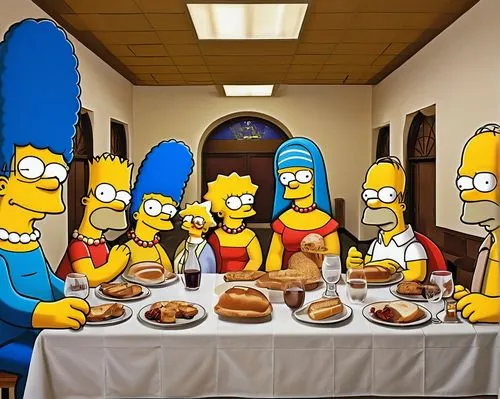 krabappel,simpson,simpsons,multihomer,homerf,homer,homers,stampfel,thanksgiving background,family dinner,gastronomes,paterfamilias,last supper,tortas,papaligouras,bart,bort,marge,cena,barbeque,Photography,Documentary Photography,Documentary Photography 35