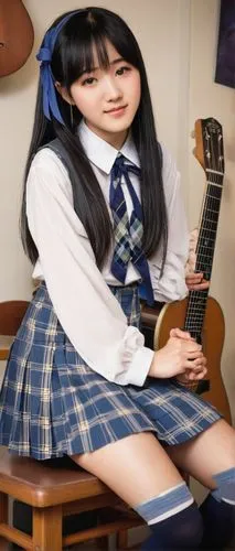 japanese idol,guitar,azusa nakano k-on,sonoda love live,maimi fl,ukulele,ako,playing the guitar,guitar player,guitar accessory,guitor,melody,koto,acoustic guitar,concert guitar,bass guitar,kawaii girl,banjo uke,electric guitar,sit,Illustration,Paper based,Paper Based 23