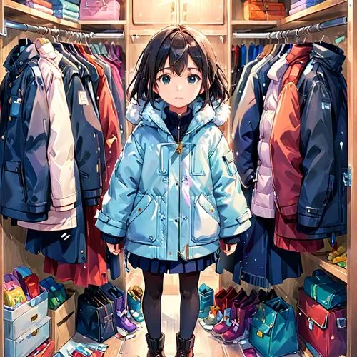 suzumiya,parka,winter clothes,winter clothing,kumiko,anime japanese clothing,Anime,Anime,Realistic