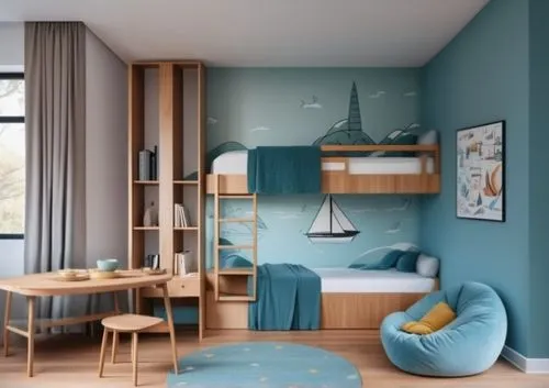 shared apartment,kids room,modern room,sky apartment,blue room,an apartment,children's bedroom,children's room,danish room,danish furniture,baby room,apartment,modern decor,boy's room picture,contemporary decor,search interior solutions,home interior,room divider,interior design,scandinavian style