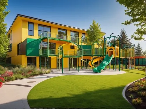 school design,prekindergarten,children's playhouse,kindergarten,cohousing,googleplex,children's playground,schoolyards,schoolyard,playgrounds,kindercare,play area,nurseries,children's interior,preschool,kindergartens,prefabricated buildings,montessori,nursery,elementary school,Conceptual Art,Daily,Daily 07