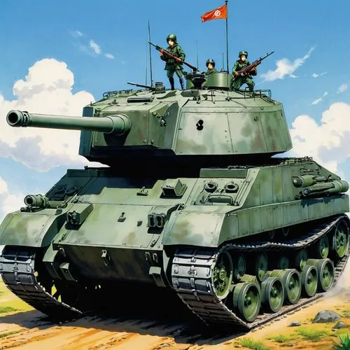 american tank,tanklike,Illustration,Japanese style,Japanese Style 05