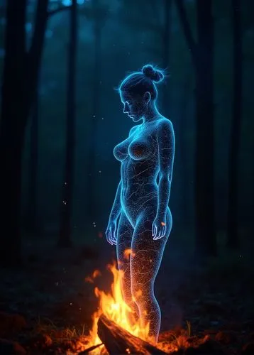 fire dancer,neon body painting,drawing with light,lightpainting,light painting,firedancer,Illustration,Realistic Fantasy,Realistic Fantasy 36