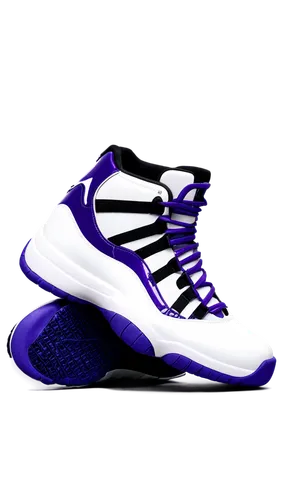 Jordan 11, low-top sneakers, white upper, Concord purple patent leather, mesh panels, Jumpman logo, black laces, metallic eyelets, rubber outsole, side profile view, detailed textures, realistic mater