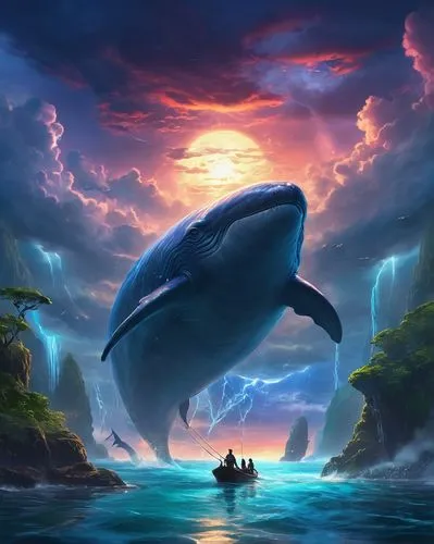 dolphin background,humpback whale,blue whale,whale,giant dolphin,whales,fantasy picture,megalodon,ballenas,ocean background,baleine,wyland,little whale,orca,whalin,oceanic dolphins,orcas,mola,cetacea,nekton,Illustration,Realistic Fantasy,Realistic Fantasy 01