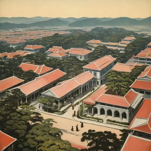 yonsei,shenzhen vocational college,nanyang,tianmu,duihong,soochow university,weizhong,zhoushan,qinshan,tianyang,ruihong,presidio,changgyeonggung palace,uct,ntu,kansai university,nanshan,qianshan,guangping,nanhua,Illustration,Retro,Retro 07