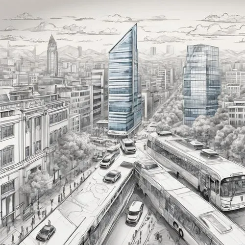 city scape,unbuilt,penciling,sisli,cityview,megapolis,urban development,city buildings,megacities,business district,megaproject,cityscapes,urbanization,citiseconline,castellana,mipim,ashrafieh,pencilling,citydev,europan,Illustration,Black and White,Black and White 05