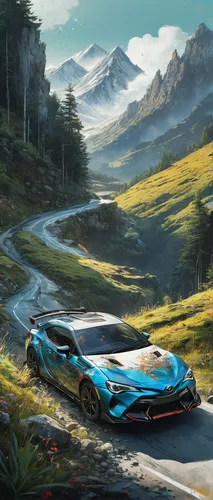 alpine drive,i8,ford gt 2020,alpine,bmw i8 roadster,p1,jaguar xj13,q30,mountain pass,koenigsegg agera r,alpine route,alpine style,bugatti chiron,aston martin vulcan,renault alpine,mountain highway,tesla roadster,alpine crossing,futuristic landscape,lotus 2-eleven,Illustration,Paper based,Paper Based 13