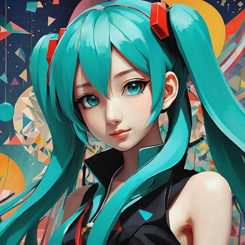 hatsune miku,miku,vocaloid,aqua,cyan,turquoise,colorful background,2d,emerald,umiuchiwa,anime girl,portrait background,nico,anime 3d,wiz,vector girl,vector art,fantasia,teal digital background,color turquoise,Art,Artistic Painting,Artistic Painting 35