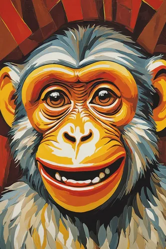 Imagine a comical scene of a monkey making funny faces and antics in a circus.,monkeys band,barbary monkey,chimpanzee,primate,chimp,mandrill,monkey,primates,the monkey,bonobo,barbary ape,great apes,mo