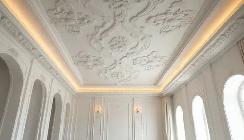 plasterwork,stucco ceiling,mouldings,coffered,ornate room,ceilings,plafond,the ceiling,fromental,ceiling light,cornice,ceiling lighting,wainscoting,architrave,vaulted ceiling,ceiling,moulding,wall plaster,overmantel,velux,Photography,General,Realistic