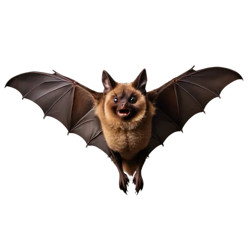 Dark brown bats, wings spread wide, flying pose, nocturnal, furry body, sharp claws, pointed ears, beady eyes, tiny nose, hanging upside down, soft focus, warm lighting, shallow depth of field, cinema