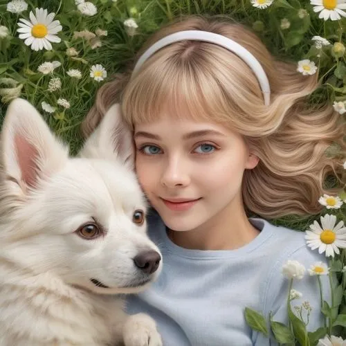 background,girl with dog,lily-rose melody depp,girl in flowers,blond girl,beautiful girl with flowers,vintage boy and girl,indian spitz,blonde girl,child fox,flower girl,white cosmos,children's backgr