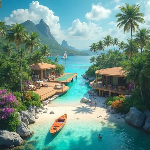 tropical island,tropical beach,tahiti,bora bora,caribbean beach,ocean paradise,dream beach,caribbean,the caribbean,tropical sea,moorea,underwater oasis,french polynesia,idyllic,paradis,tropics,seaside resort,full hd wallpaper,fiji,tropical house,Photography,General,Realistic