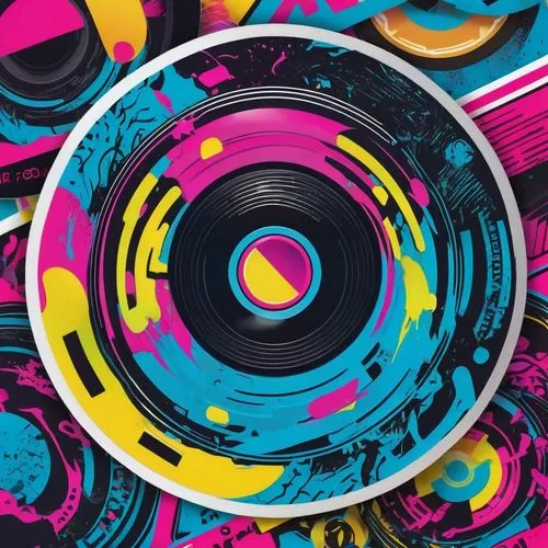 vinyl record,zooropa,abstract retro,discs vinyl,rykodisc,music record,discs,masterdisk,spinart,vinyl player,musicassette,vinyl records,cd,music cd,vinyl,front disc,wavevector,digiart,abstract multicolor,serato,Unique,Design,Sticker