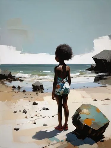 beach landscape,beachcombing,beach scenery,girl on the dune,cape verde island,girl walking away,world digital painting,digital painting,beach walk,benin,sea-shore,beach background,seashore,afro american girls,african woman,seaside,black beach,painterly,sea landscape,exploration of the sea,Conceptual Art,Oil color,Oil Color 01