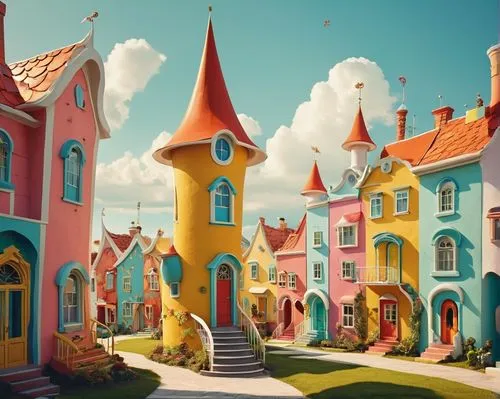 candyland,fantasy city,toontown,munchkinland,houses clipart,imaginationland,cartoon video game background,lazytown,aurora village,escher village,fantasy world,children's background,3d fantasy,fairyland,fantasyland,popeye village,toonerville,colorful city,bakersville,seaside resort,Conceptual Art,Daily,Daily 20