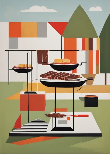 Imagine a sizzling plate of beef ribs served at a cozy family barbecue in a backyard.,grilled food sketches,barbecue area,barbeque grill,barbecue,barbecue grill,outdoor grill,barbeque,mid century mode