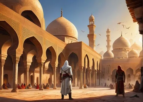 theed,ghudayer,mosques,karakas,casbah,andalus,harran,sabaean,rem in arabian nights,medinah,diriyah,saladin,seregil,medina,bazars,khaldi,souq,madrasa,arabiyah,khutba,Conceptual Art,Oil color,Oil Color 22