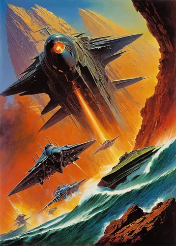 dune 45,delta-wing,vulcan,vulcania,dune,missiles,starship,x-wing,take-off of a cliff,1982,space ships,tidal wave,seismic,747,f-111 aardvark,1986,turbographx-16,buccaneer,star ship,bomber,Conceptual Art,Sci-Fi,Sci-Fi 19