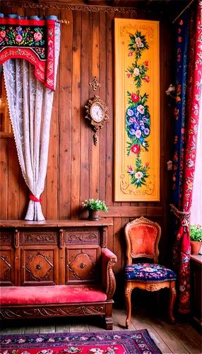 russian folk style,danish room,interior decoration,interior decor,maramures,antique style,patterned wood decoration,antique furniture,valances,sitting room,bohemian art,moroccan pattern,kilim,bedchamber,decor,anteroom,armoire,bucovina,vintage wallpaper,chambre,Conceptual Art,Fantasy,Fantasy 26